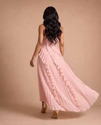 Celeste Pleated Dress — Blush Pink