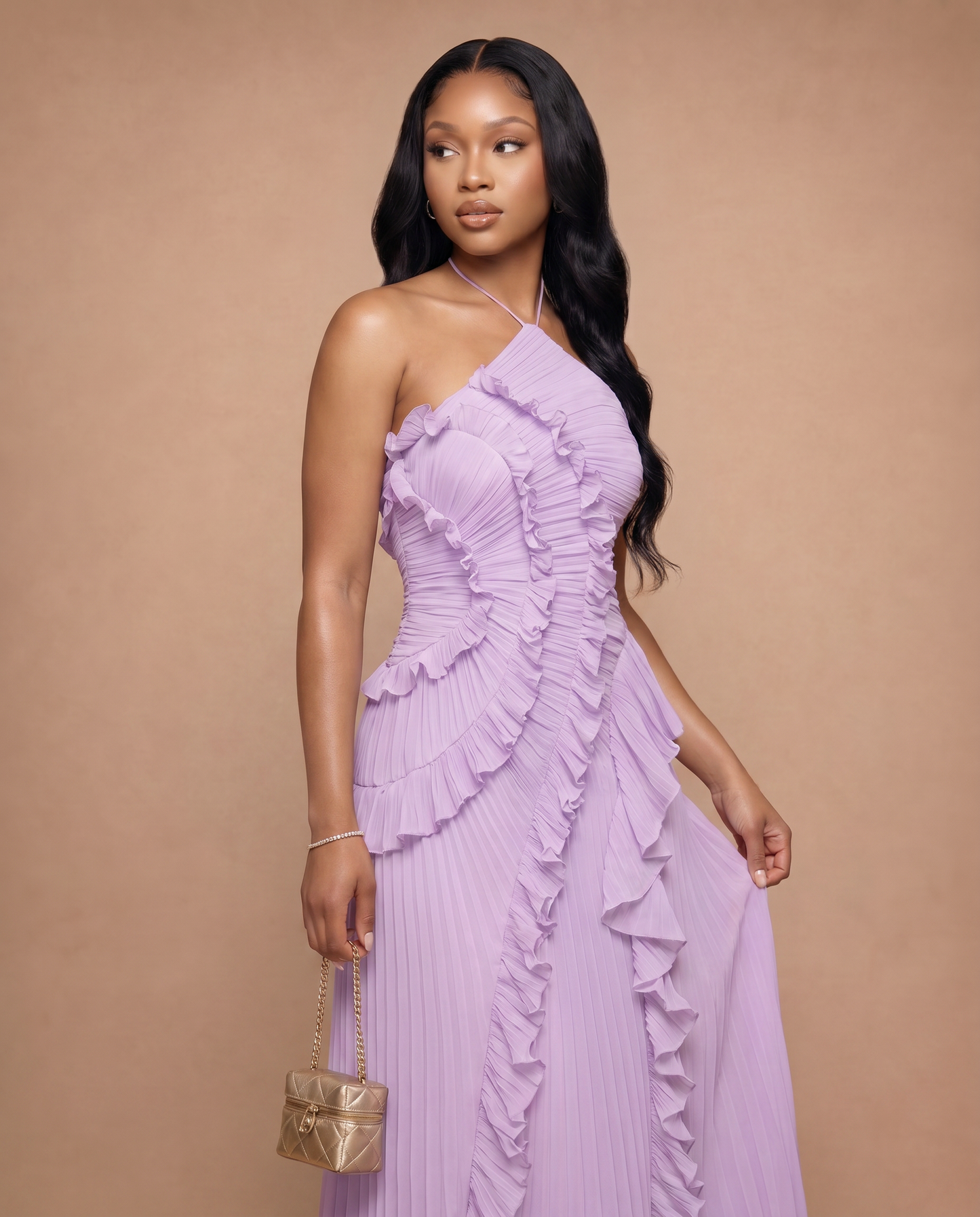 Celeste Pleated Dress — Lavender