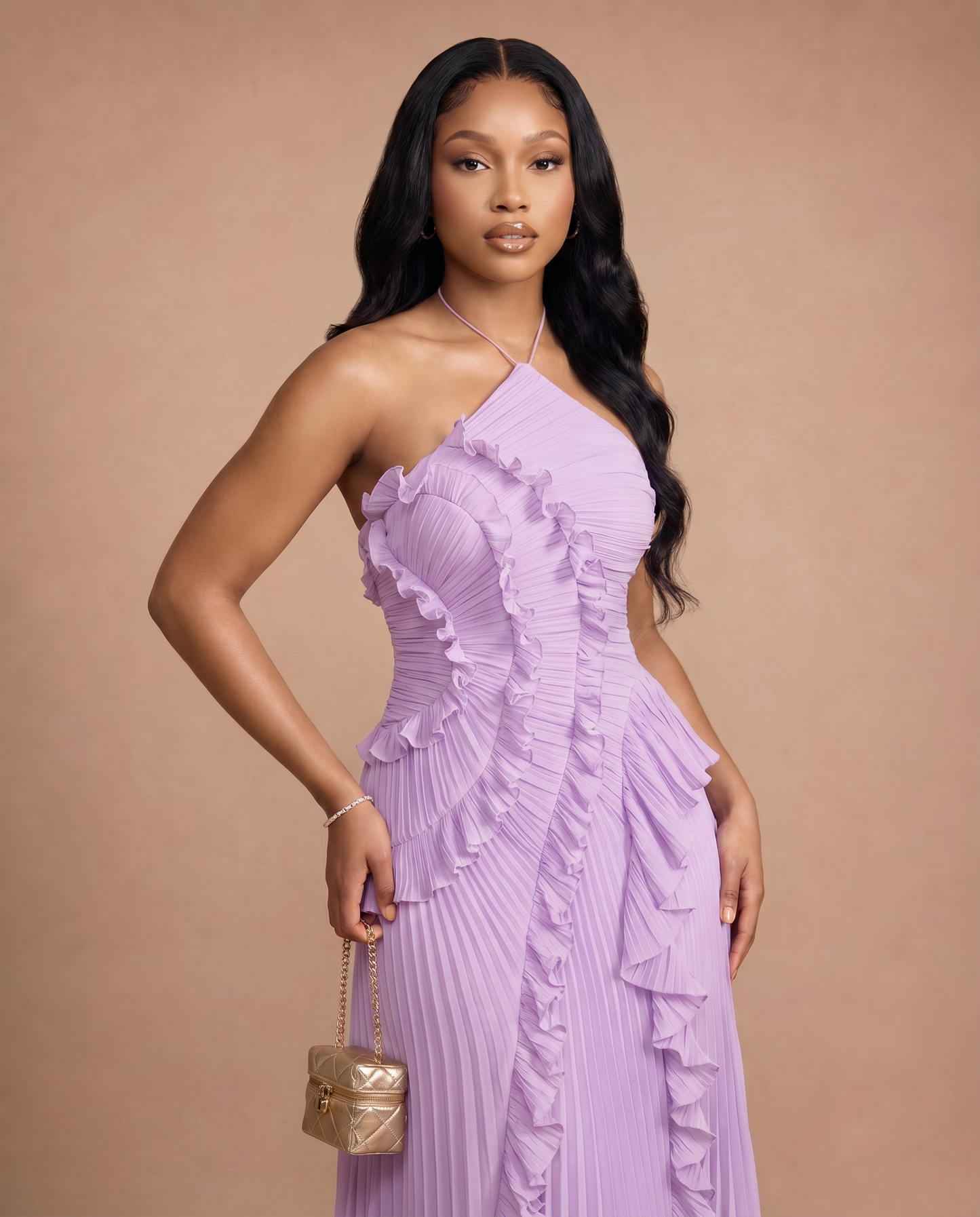 Celeste Pleated Dress — Lavender
