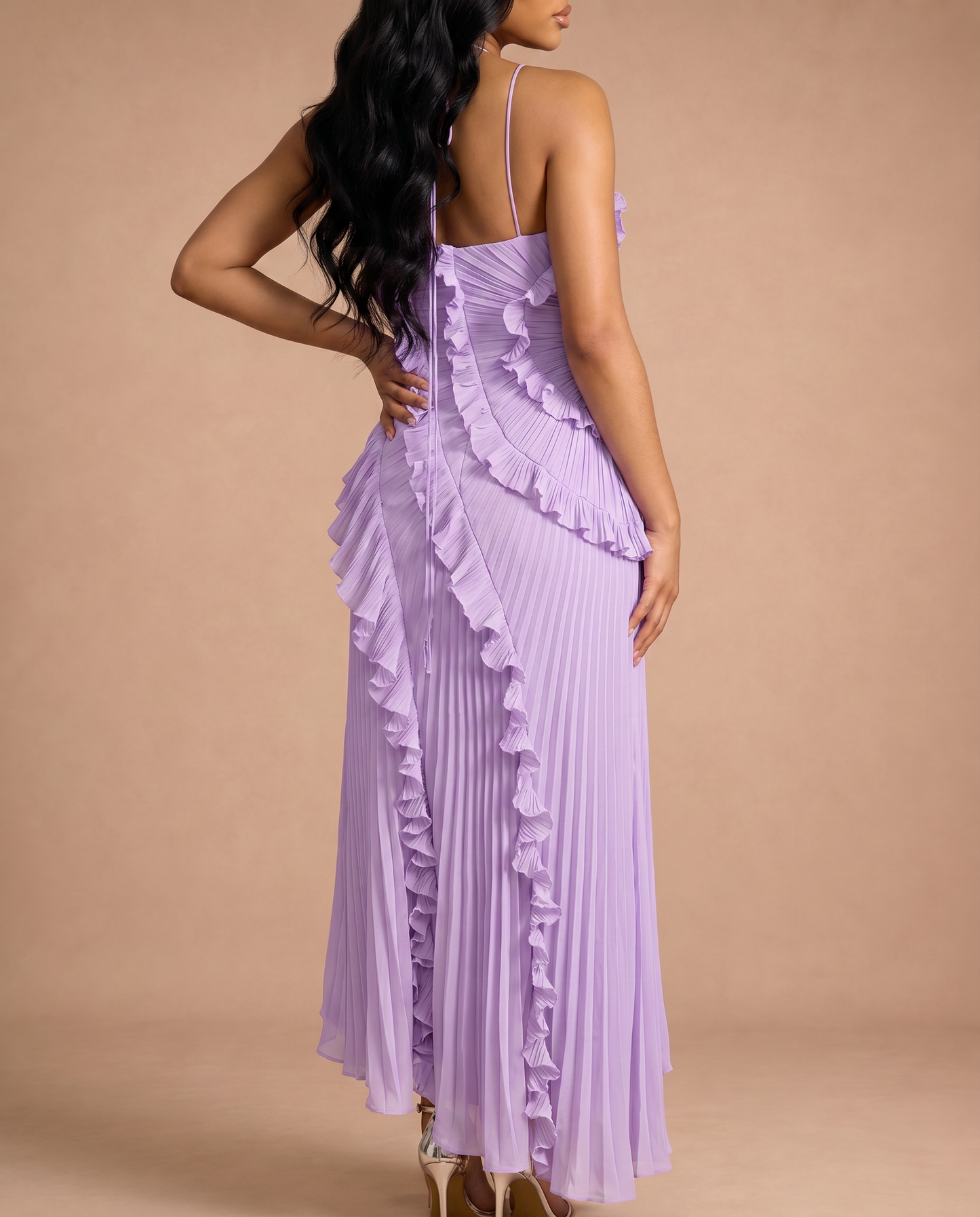 Celeste Pleated Dress — Lavender