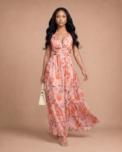 Rosette Open-Back Maxi